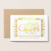 Vrolijk kerstfeest. Custom Photo Luxury Real Folie Kaarten (Voorkant met envelop)