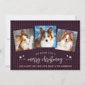Vrolijk Kerstfeest Custom Plum Fun Dog Photo Colla Feestdagenkaart (Voorkant)