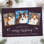 Vrolijk Kerstfeest Custom Plum Fun Dog Photo Colla Feestdagenkaart