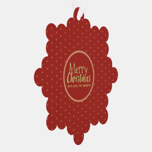 Vrolijk Kerstfeest Custom Text Paper Ornament Kaar (Rechts)