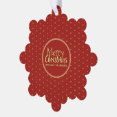 Vrolijk Kerstfeest Custom Text Paper Ornament Kaar (Links)