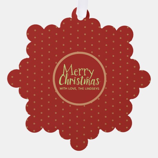 Vrolijk Kerstfeest Custom Text Paper Ornament Kaar Kaart (Voorkant)