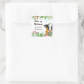 Vrolijk Kerstfeest Custom Van De Naam Koe Fun Vierkante Sticker (Tas)