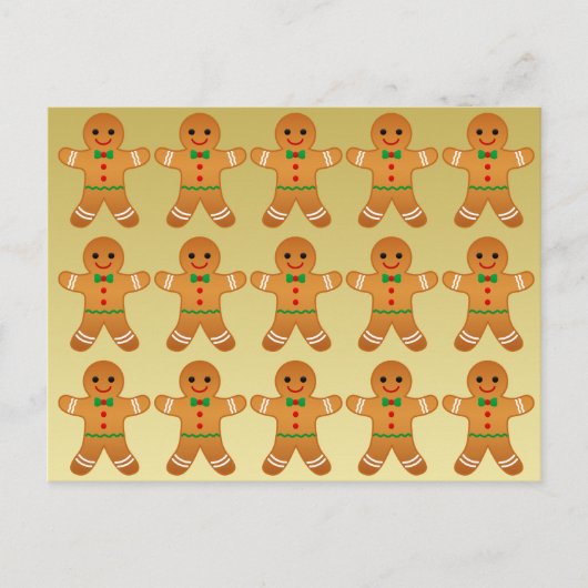 Vrolijk kerstfeest, Cute Gingerbrood Men - Faux Go Feestdagenkaart (Voorkant)
