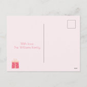 Vrolijk kerstfeest! Cute Tropical Santa Flamingo Feestdagenkaart (Achterkant)