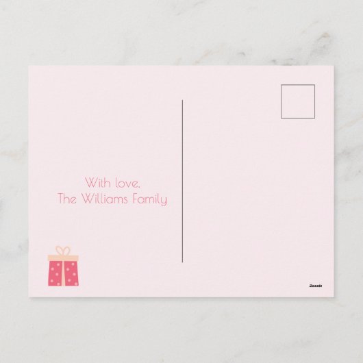 Vrolijk kerstfeest! Cute Tropical Santa Flamingo Feestdagenkaart (Achterkant)