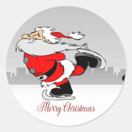 Vrolijk kerstfeest, Cute Whimsical Santa Claus Ronde Sticker