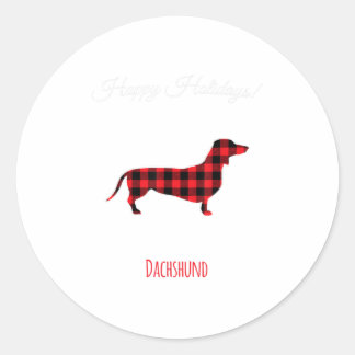 Vrolijk kerstfeest Dachshund Motif - Cute Ronde Sticker