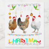 Vrolijk kerstfeest Dachshund Santa Hat Lights Xmas Wijn Etiket (Enkel label)