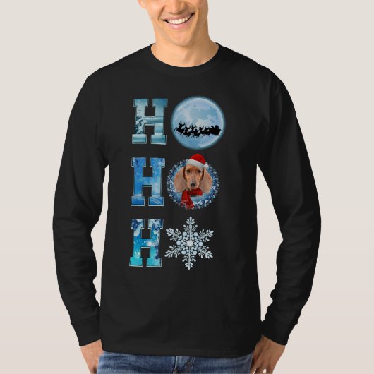 Vrolijk kerstfeest Dachshund Snow Merry Kerstmis O T-shirt (Voorkant)