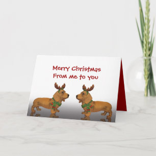 Vrolijk Kerstfeest Dachshunds Feestdagen Kaart