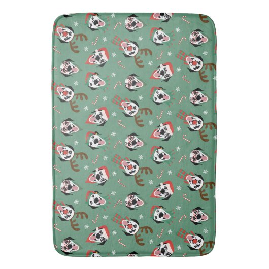 Vrolijk Kerstfeest Dalmatische Honden Badmat (Voorkant Verticaal)