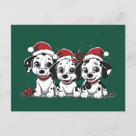 Vrolijk Kerstfeest Dalmatische Honden Feestdagenkaart