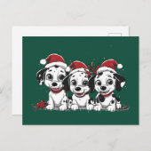 Vrolijk Kerstfeest Dalmatische Honden Feestdagenkaart (Voorkant / Achterkant)