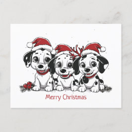 Vrolijk Kerstfeest Dalmatische Honden Feestdagenkaart