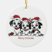 Vrolijk Kerstfeest Dalmatische Honden Keramisch Ornament (Voorkant)