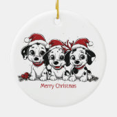 Vrolijk Kerstfeest Dalmatische Honden Keramisch Ornament (Achterkant)
