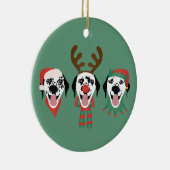 Vrolijk Kerstfeest Dalmatische Honden Keramisch Ornament (Rechts)