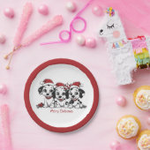 Vrolijk Kerstfeest Dalmatische Honden Papieren Bordje (Feest)