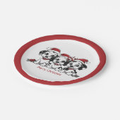 Vrolijk Kerstfeest Dalmatische Honden Papieren Bordje (Gekanteld)