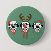 Vrolijk Kerstfeest Dalmatische Honden Ronde Button 7,6 Cm (Voorkant)