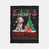 Vrolijk Kerstfeest Dalmatische Hondenliefhebber Fa Fleece Deken (Voorkant)