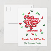 Vrolijk kerstfeest Dank je Feestdagen rood groen (Voorkant / Achterkant)