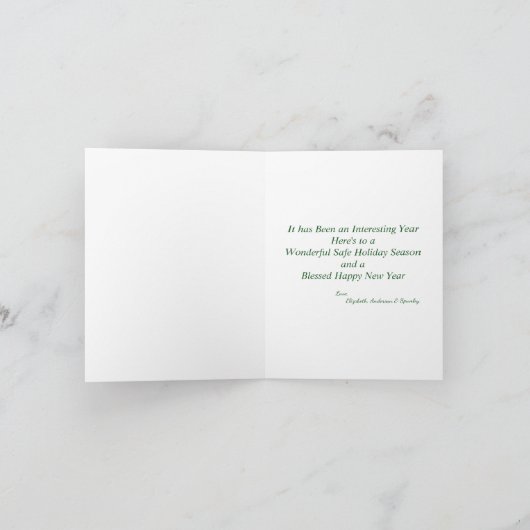 Vrolijk kerstfeest Dank je Feestdagen rood groen Kaart (Binnen)