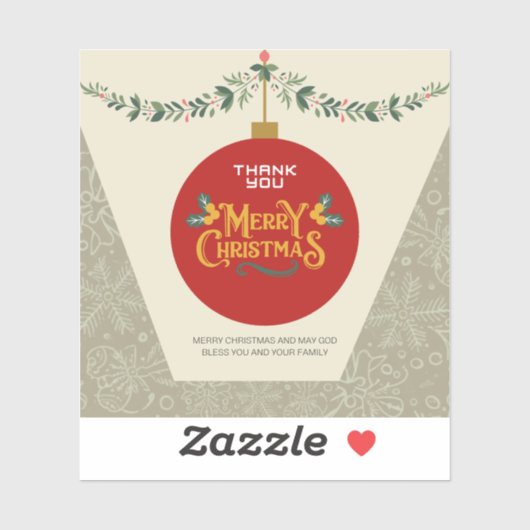 Vrolijk kerstfeest & dank u vakantie Sticker (Vel)