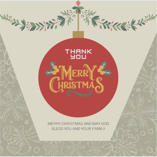 Vrolijk kerstfeest & dank u vakantie Sticker (Voorkant)