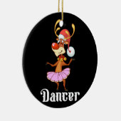 Vrolijk Kerstfeest Dansen Rendier Schattige Herten Keramisch Ornament (Rechts)