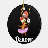 Vrolijk Kerstfeest Dansen Rendier Schattige Herten Keramisch Ornament (Links)