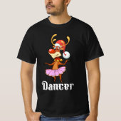 Vrolijk Kerstfeest Dansen Rendier Schattige Herten T-shirt (Voorkant)