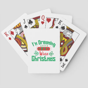 Vrolijk kerstfeest dat ik droom van een Wijnkerst Pokerkaarten