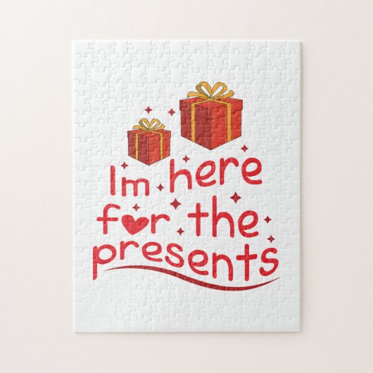 Vrolijk kerstfeest dat ik hier ben voor het Cadeau Legpuzzel (Verticaal)