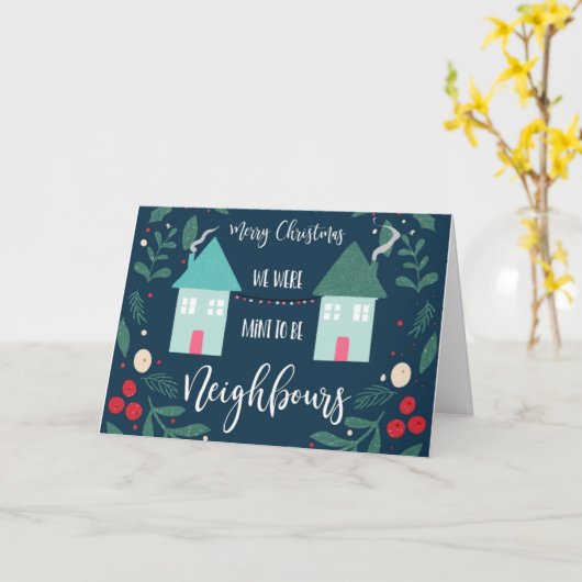vrolijk kerstfeest dat we als buren wilden zien kaart (Gele Bloem)