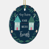 vrolijk kerstfeest dat we vrienden werden keramisch ornament (Rechts)