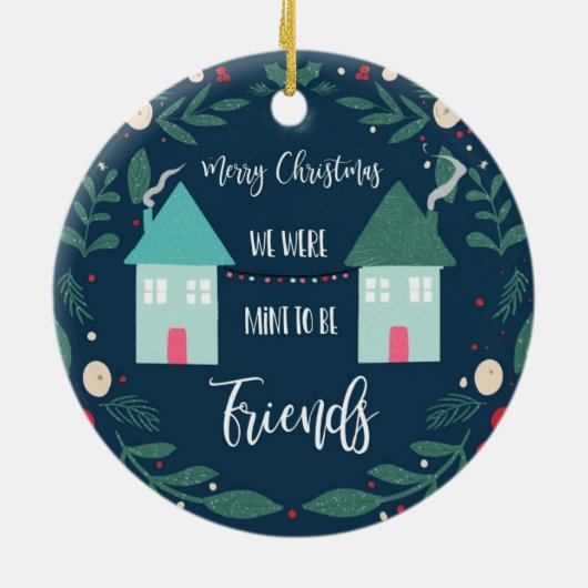 vrolijk kerstfeest dat we vrienden werden keramisch ornament (Achterkant)