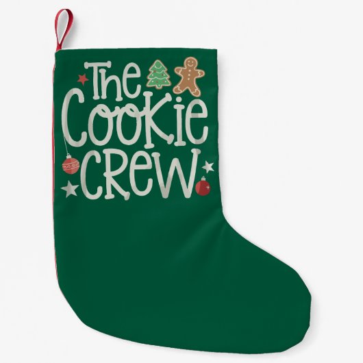 Vrolijk Kerstfeest De Cookie Crew Xmas Matching Kleine Kerstsok (Voorkant)