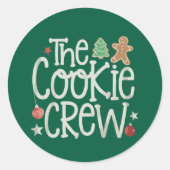 Vrolijk Kerstfeest De Cookie Crew Xmas Matching Ronde Sticker (Voorkant)