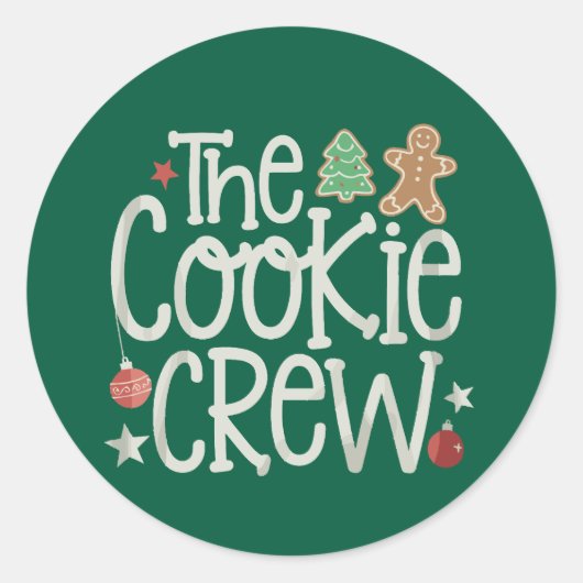 Vrolijk Kerstfeest De Cookie Crew Xmas Matching Ronde Sticker (Voorkant)