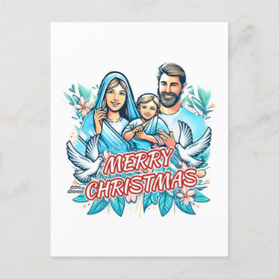 Vrolijk Kerstfeest - De Heilige Familie - Geboorte Feestdagenkaart