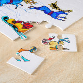 Vrolijk kerstfeest De kerstman komt naar de stad Legpuzzel (Zijkant)