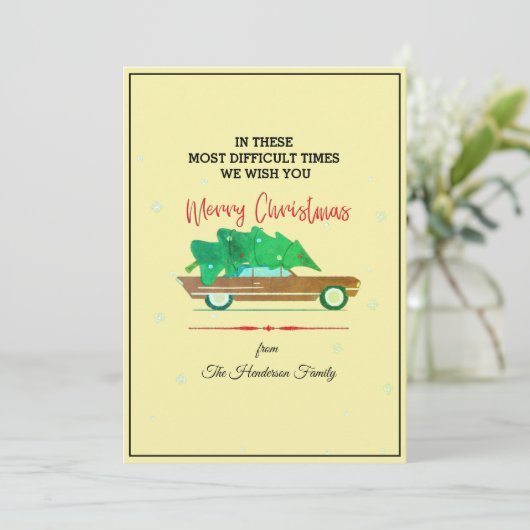 Vrolijk kerstfeest De moeilijkste momenten zijn fe Feestdagenkaart (Staand voorkant)