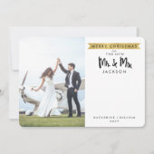 vrolijk kerstfeest | De nieuwe Mr & Mrs 1-fotokaar Feestdagenkaart (Voorkant)