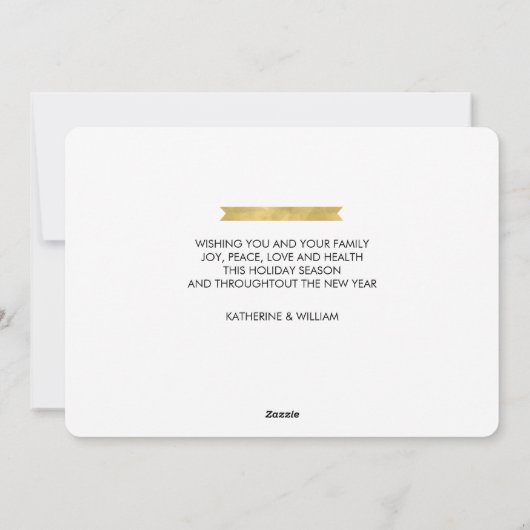 vrolijk kerstfeest | De nieuwe Mr & Mrs 1-fotokaar Feestdagenkaart (Achterkant)