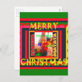 Vrolijk kerstfeest De wereld om mij heen is blij o Feestdagenkaart (Voorkant / Achterkant)