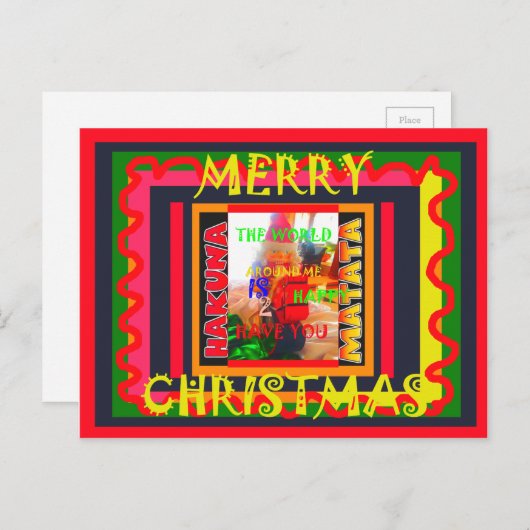 Vrolijk kerstfeest De wereld om mij heen is blij o Feestdagenkaart (Voorkant / Achterkant)