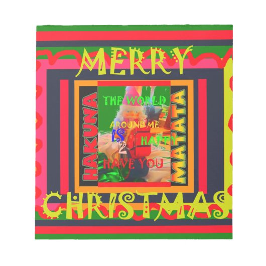 Vrolijk kerstfeest De wereld om mij heen is blij o Notitieblok (Voorkant)