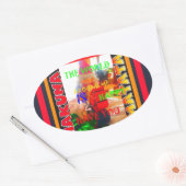 Vrolijk kerstfeest De wereld om mij heen is blij o Ovale Sticker (Envelop)